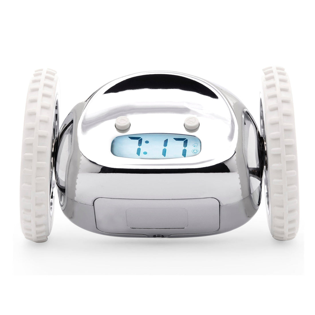 Clocky Chrome - Alarm clock on wheels - Goat Corp