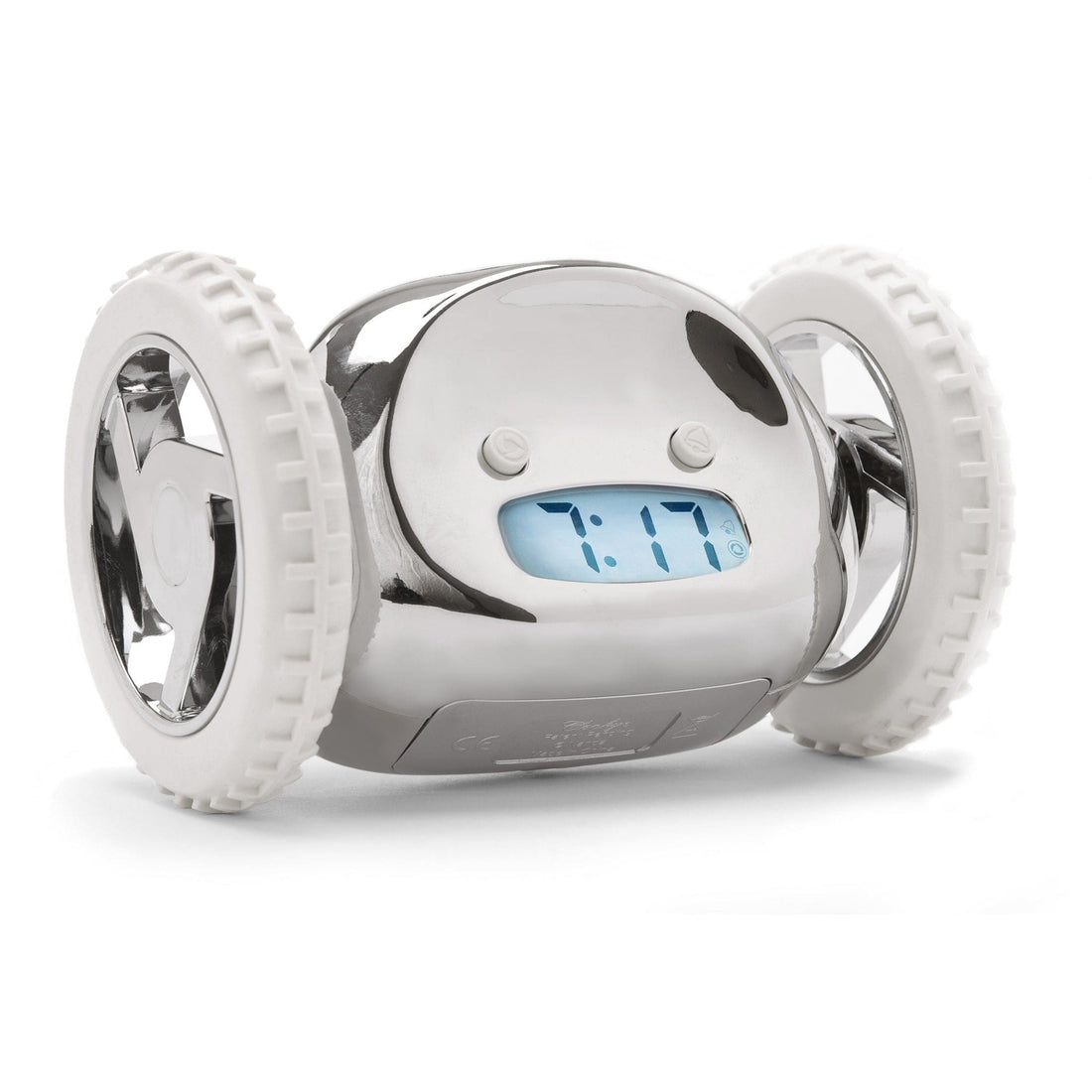 Clocky Chrome - Alarm clock on wheels - Goat Corp