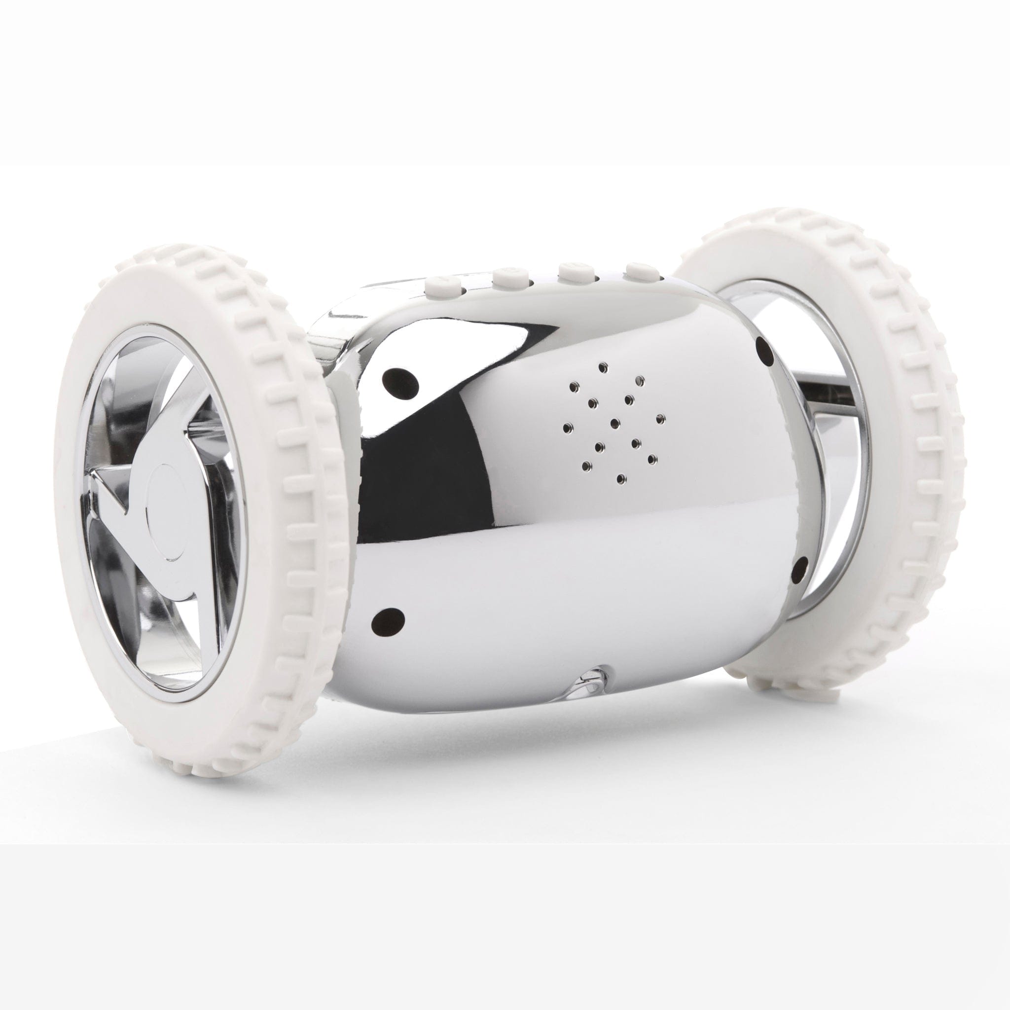 Clocky Chrome - Alarm clock on wheels - Goat Corp