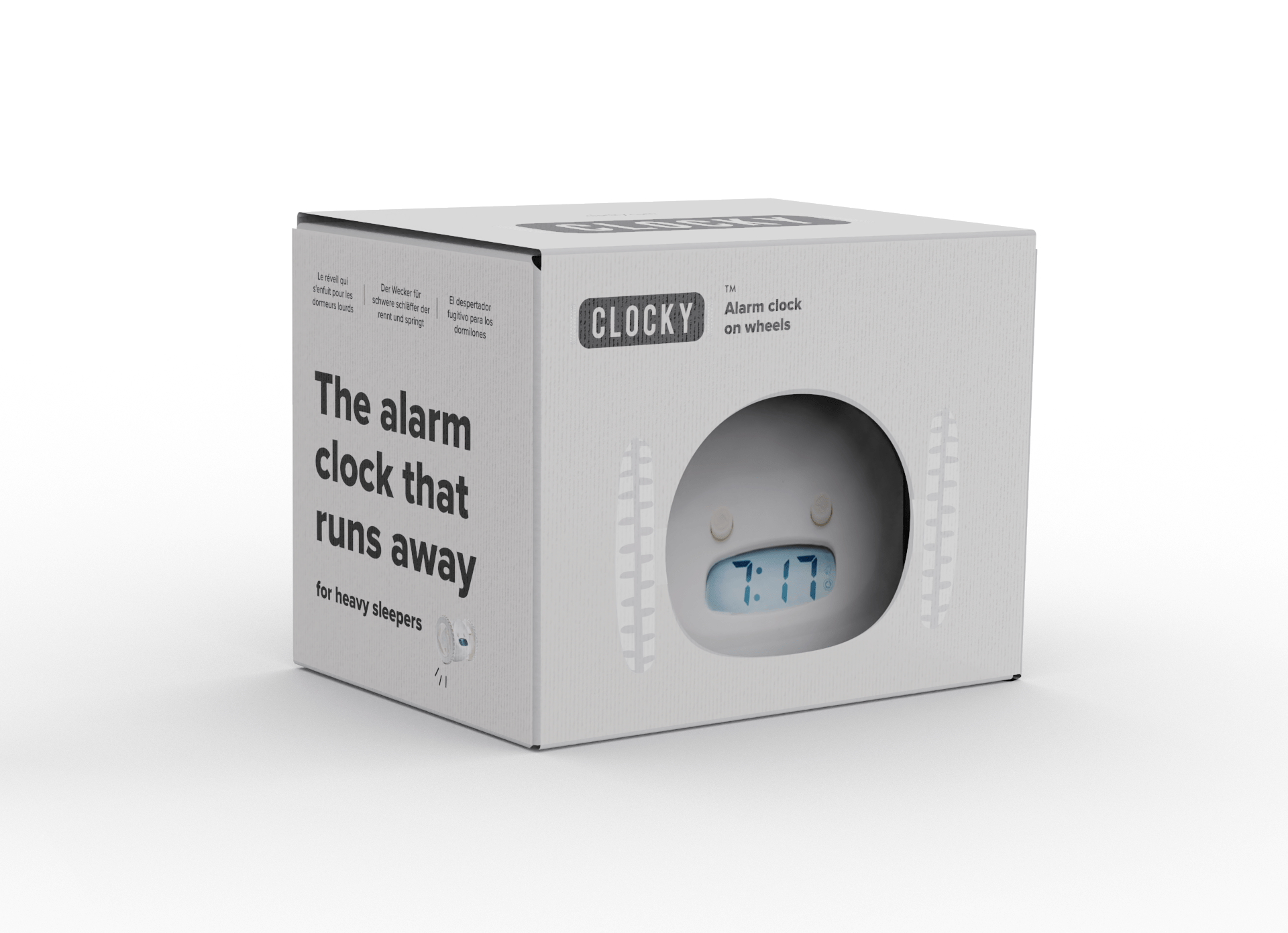 Clocky White - Wekker op wielen - Goat Corp