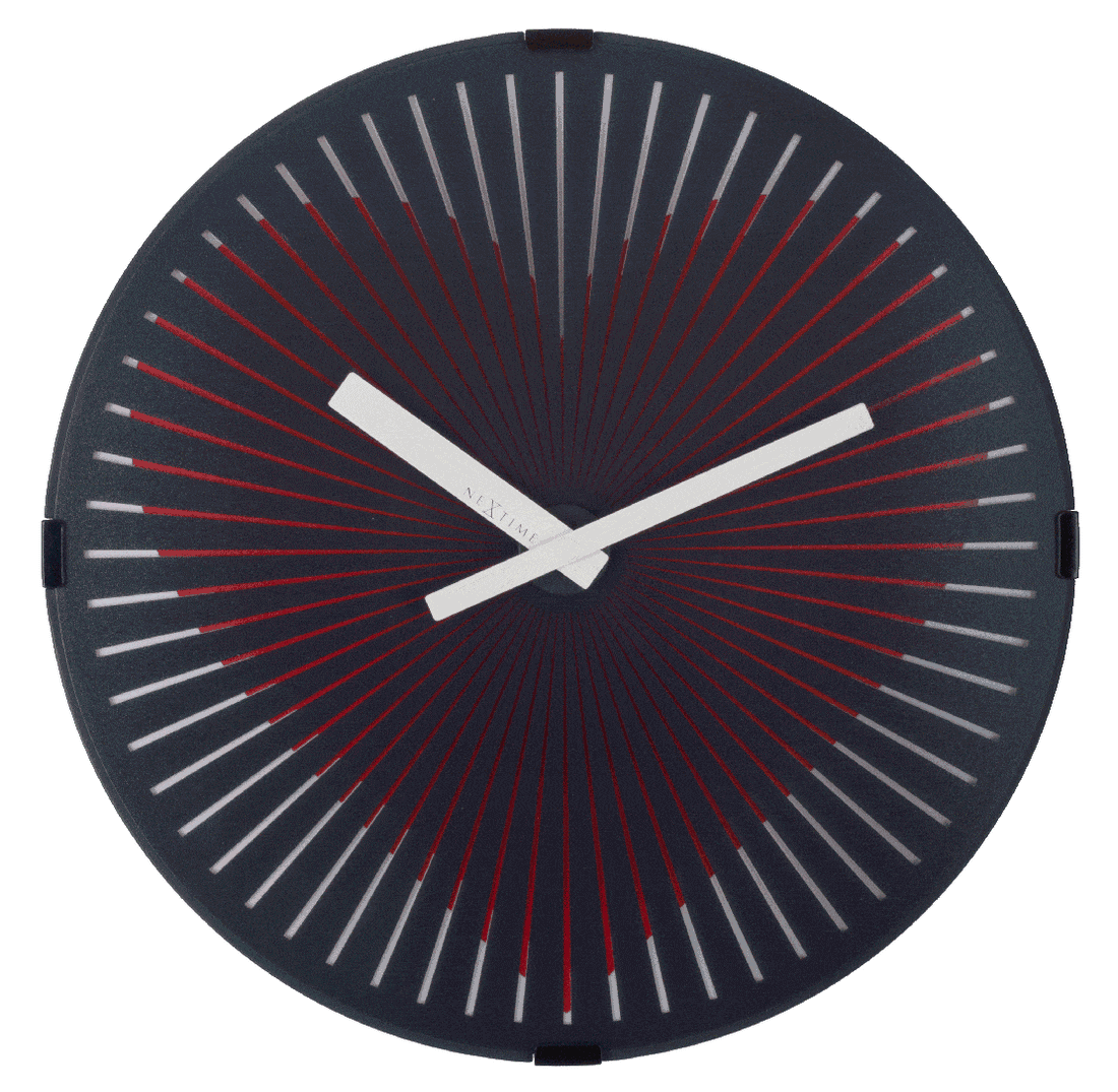 Wall clock-  30 cm - Plastic - Motion clock- 'Motion Heart - Red' - Goat Corp