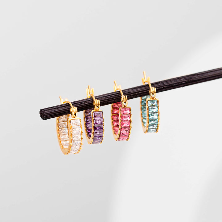 Coral earring aqua gold