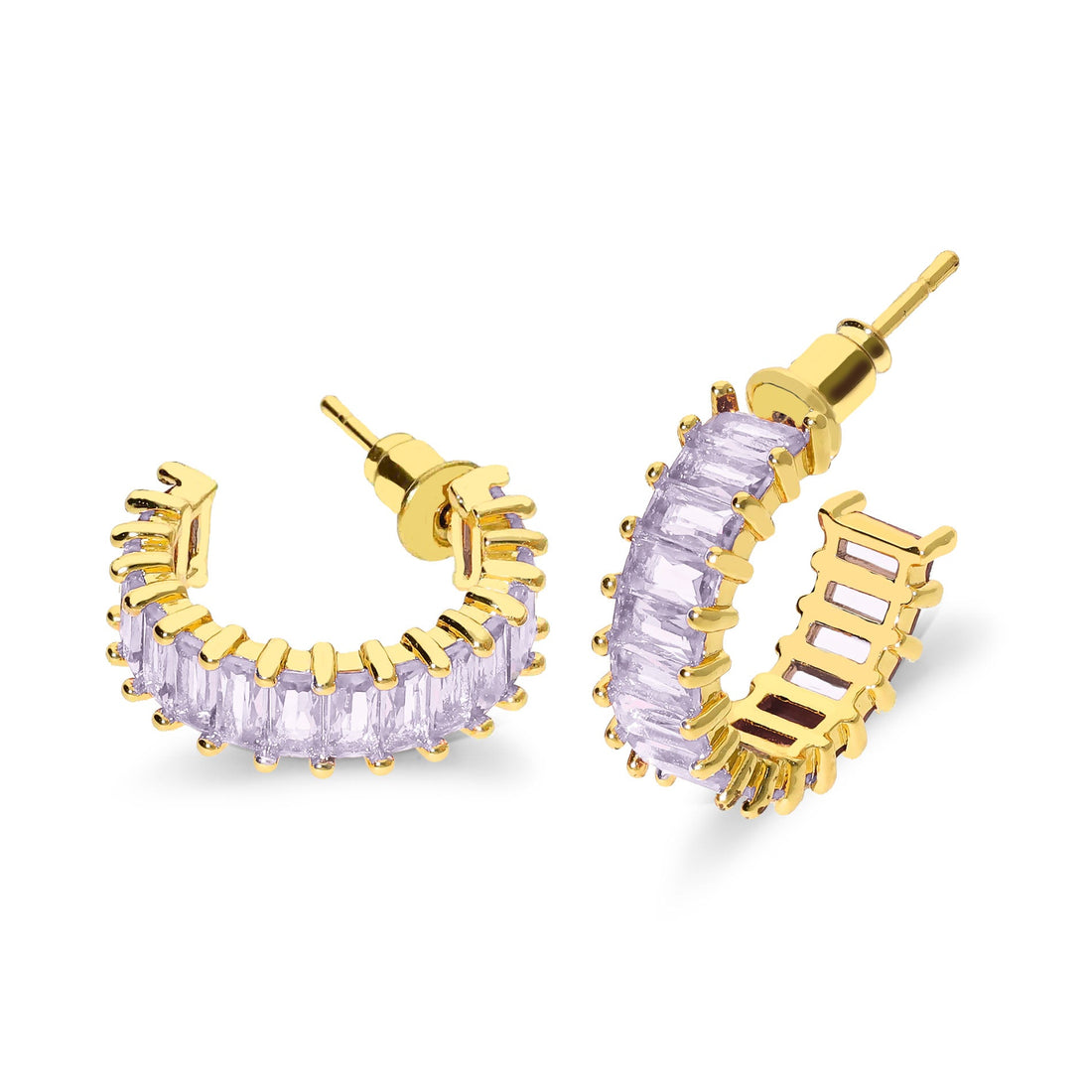 Coral stone earring purple gold