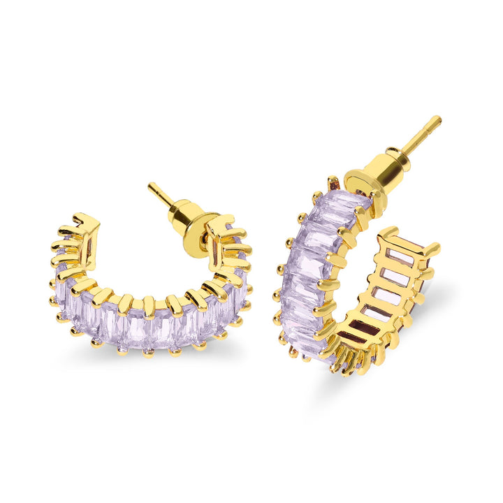 Coral stone earring purple gold