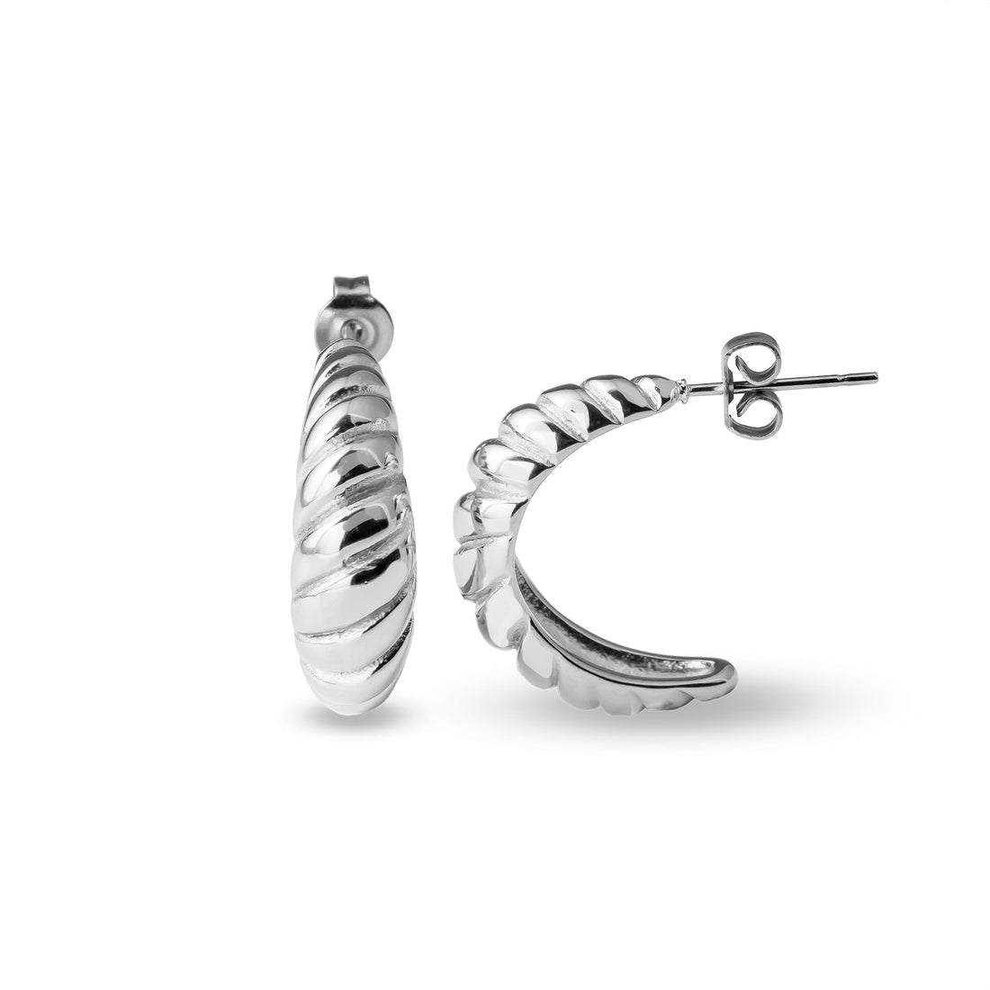 Croissant earring silver