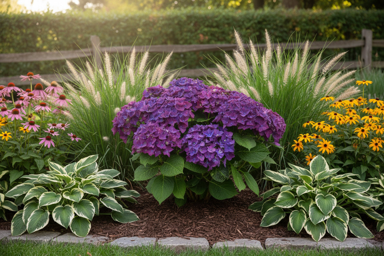 Hydrangea macrophylla 'Deep Purple Dance' - Music Collection®