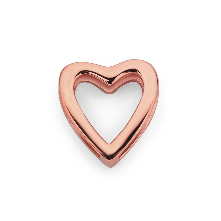 Mesh charm open heart rosé gold