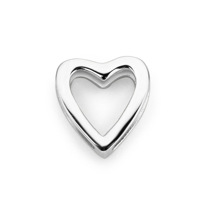 Mesh charm open heart silver