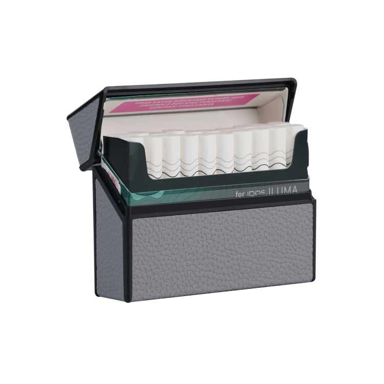 For IQOS Series Electronic Cigarette Grooved Leather PC Storage Box(Grey)