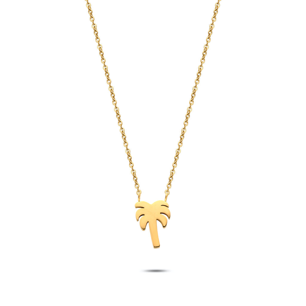 Palm tree necklace gold