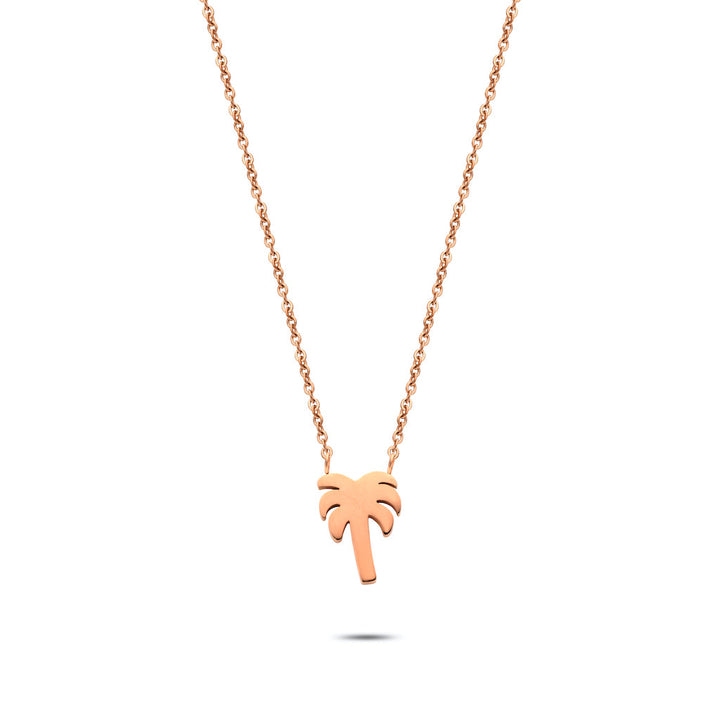 Palm tree necklace rosé gold