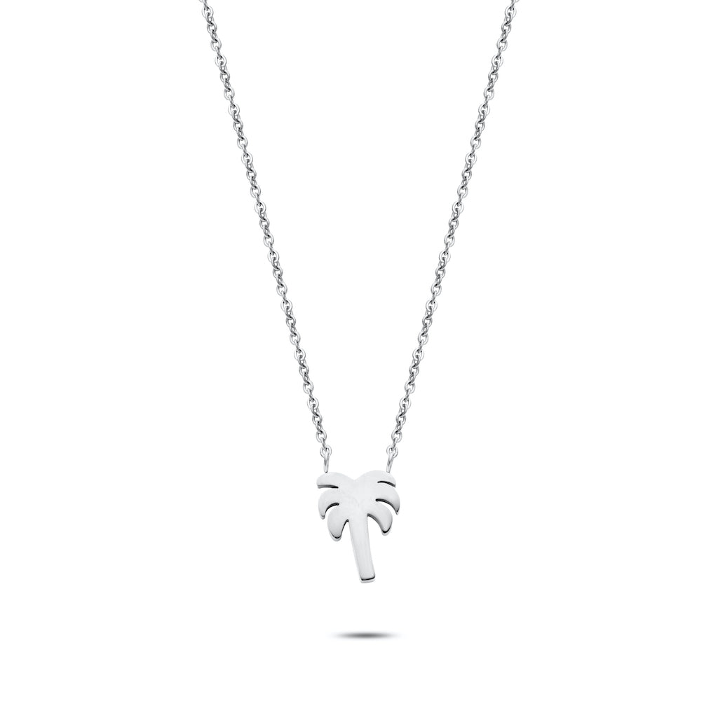 Palm tree necklace silver
