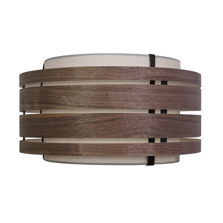 Lamp Shade - Wood (dark walnut veneer)-Fabric - 40 cm -  "Beam" - Goat Corp