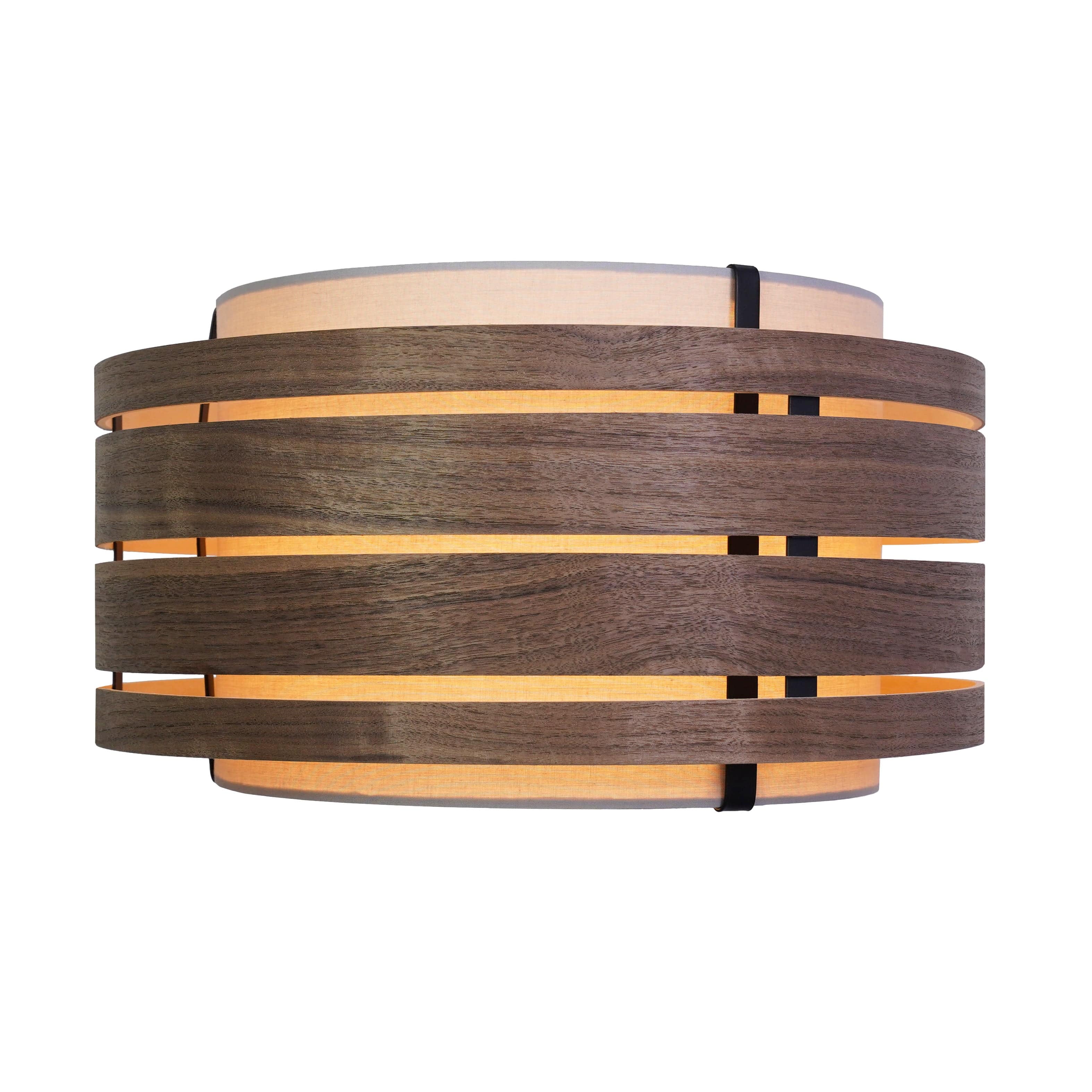 Lamp Shade - Wood (dark walnut veneer)-Fabric - 50 cm -  "Beam" - Goat Corp