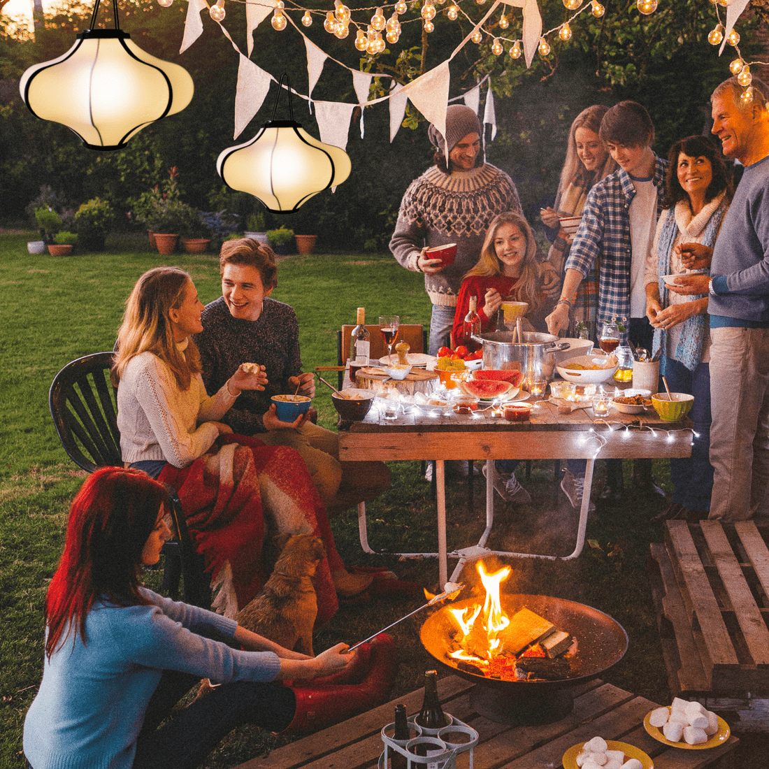 Lamp Shade 40cm-Lantern-Elastic Fabric-"Lumi" - Goat Corp