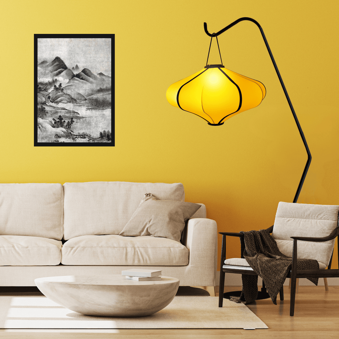 Floor Lamp Stand (for Lumi Lantern) 38x213.5cm-Metal-Black "Lumi" - Goat Corp