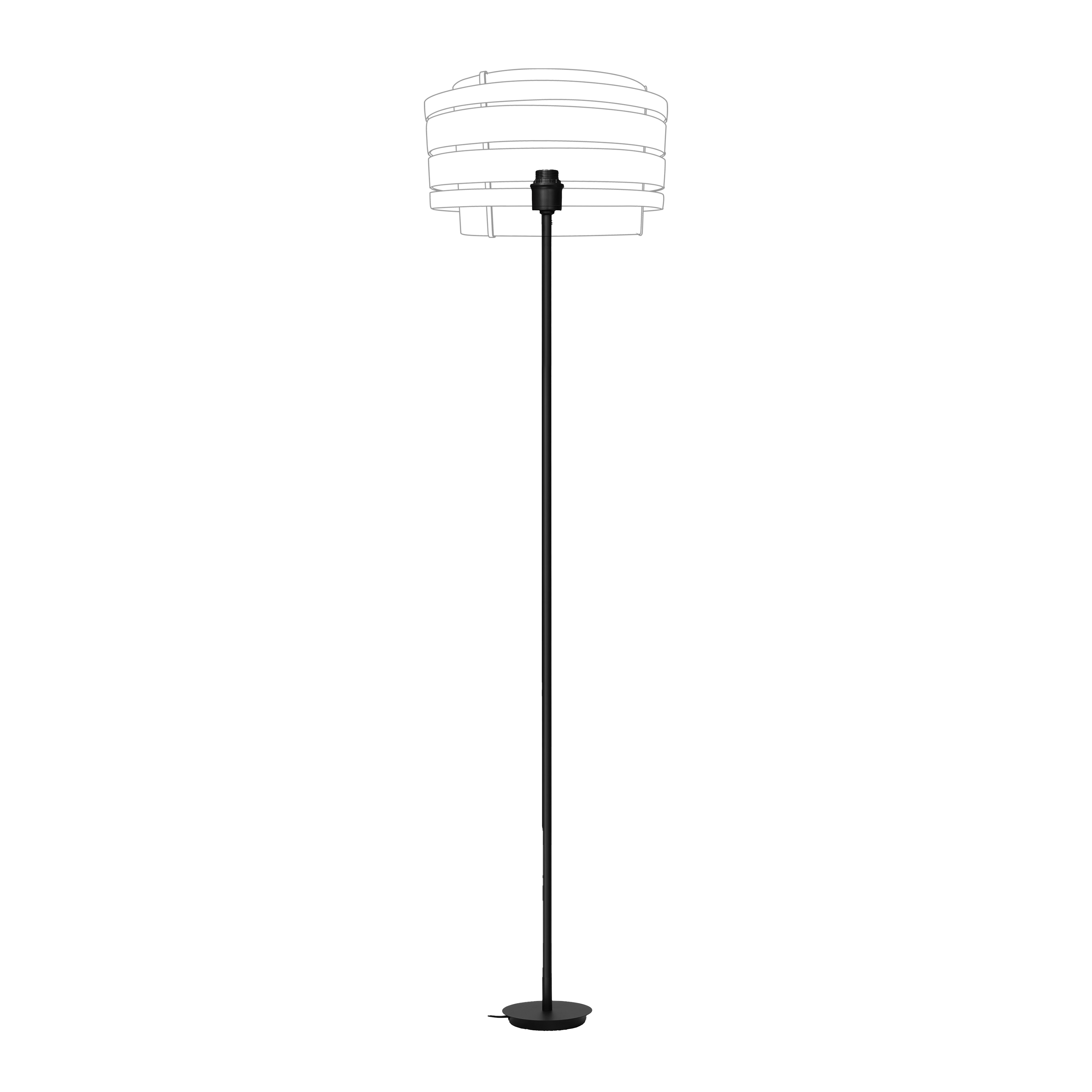 Floor Lamp Stand (Universal E27) 157x35 cm -Metal-Black "Beam" - Goat Corp
