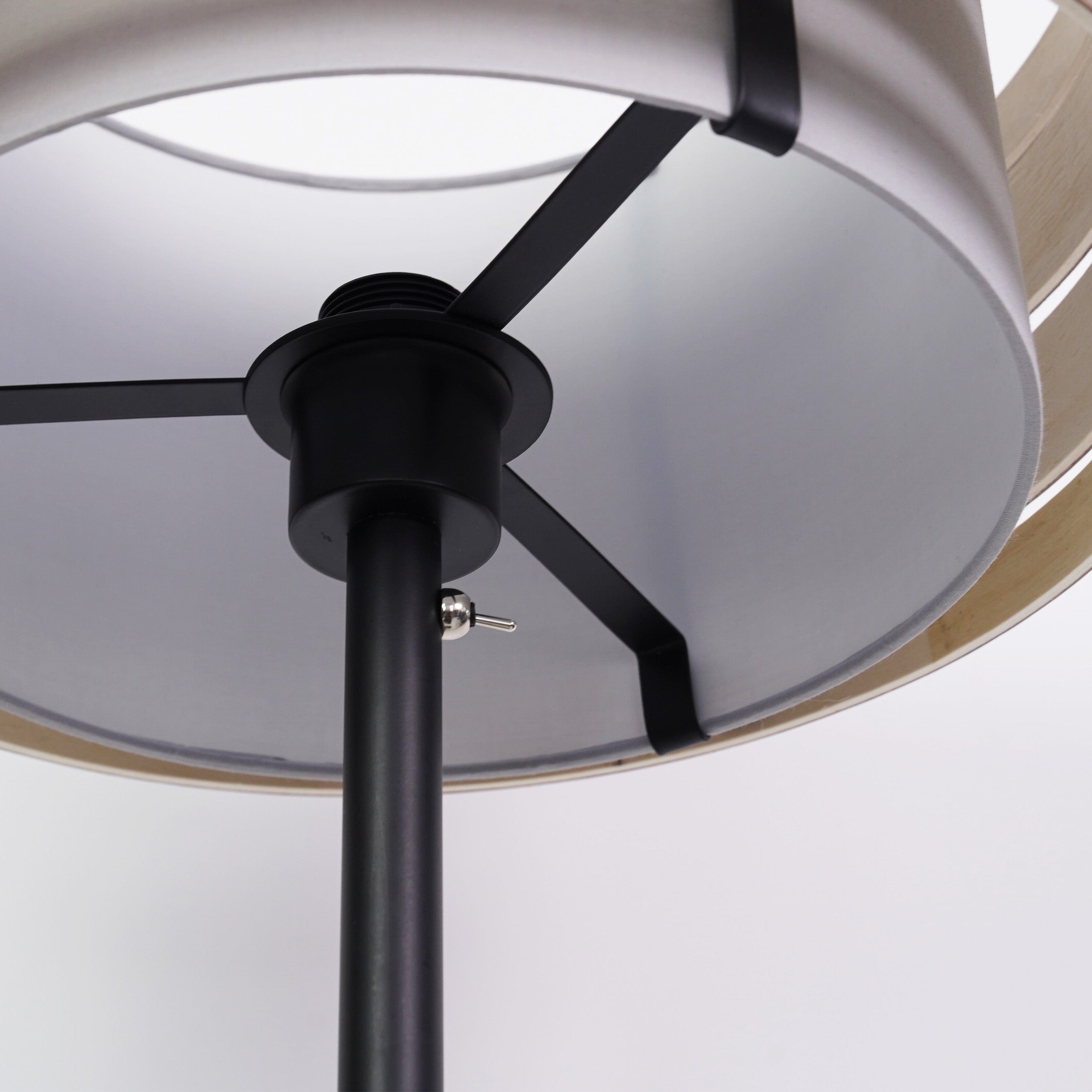 Table Lamp Stand (Universal E27) 35x20cm-Metal-Black "Beam" - Goat Corp