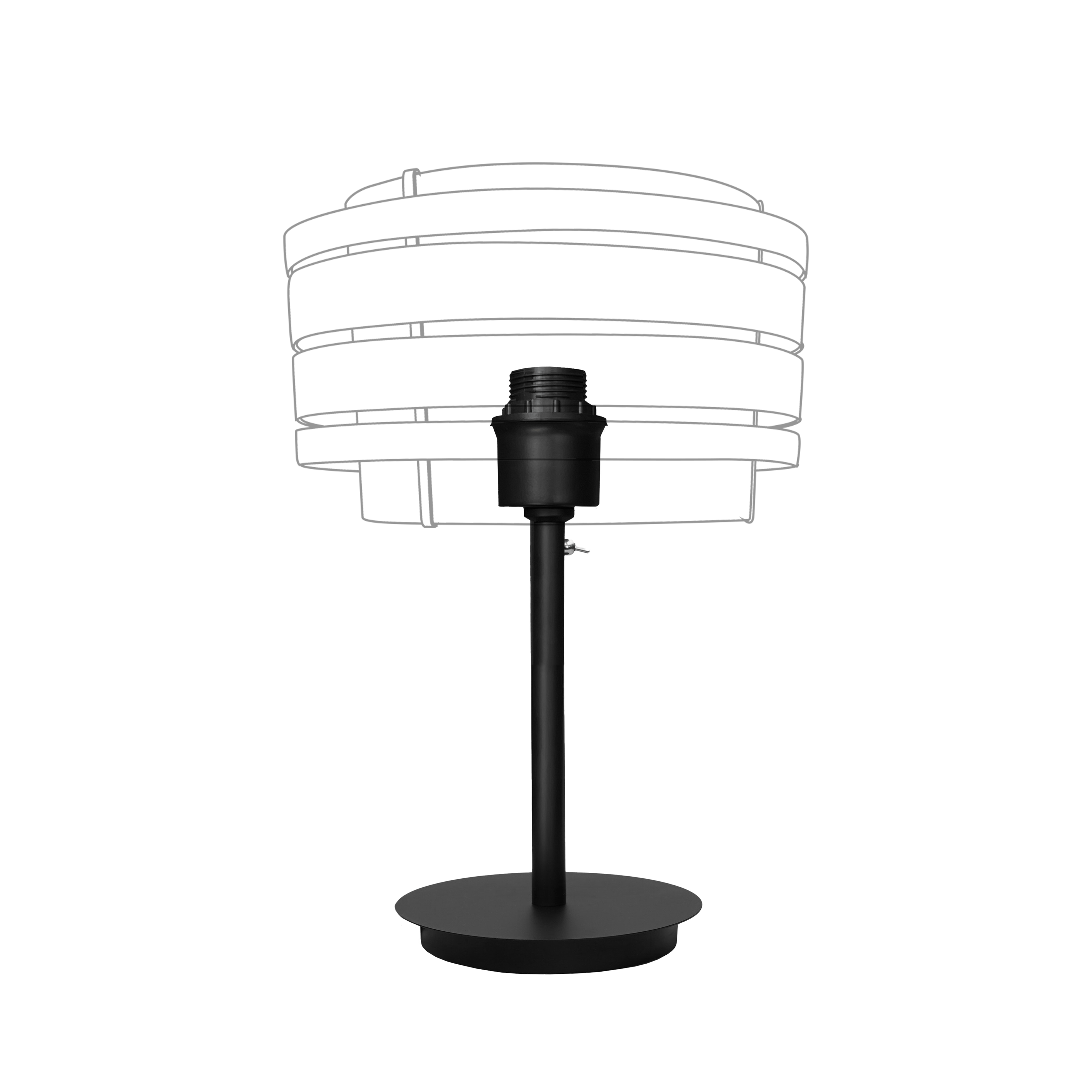 Table Lamp Stand (Universal E27) 35x20cm-Metal-Black "Beam" - Goat Corp