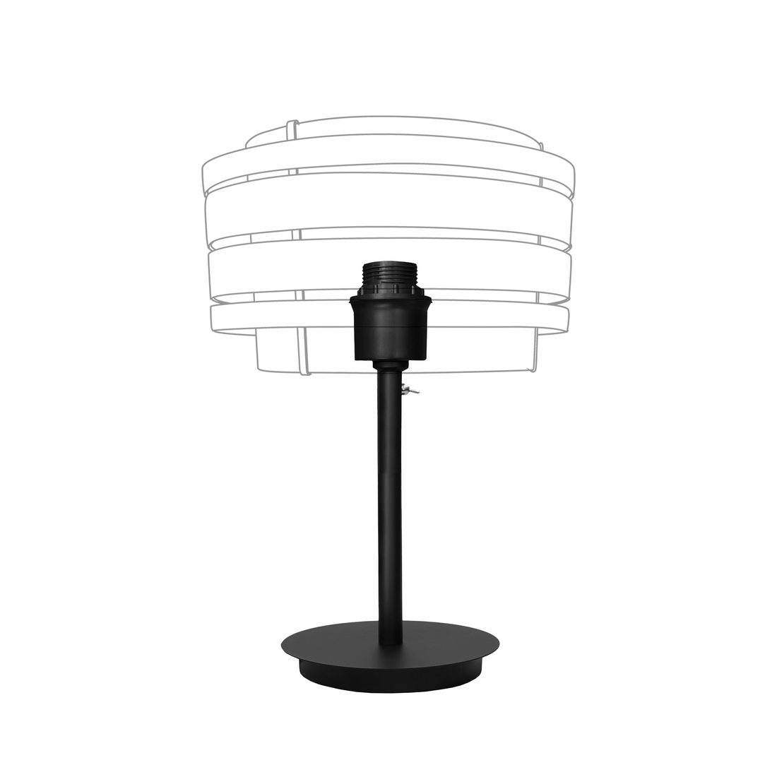 Table Lamp Stand (Universal E27) 35x20cm-Metal-Black "Beam" - Goat Corp