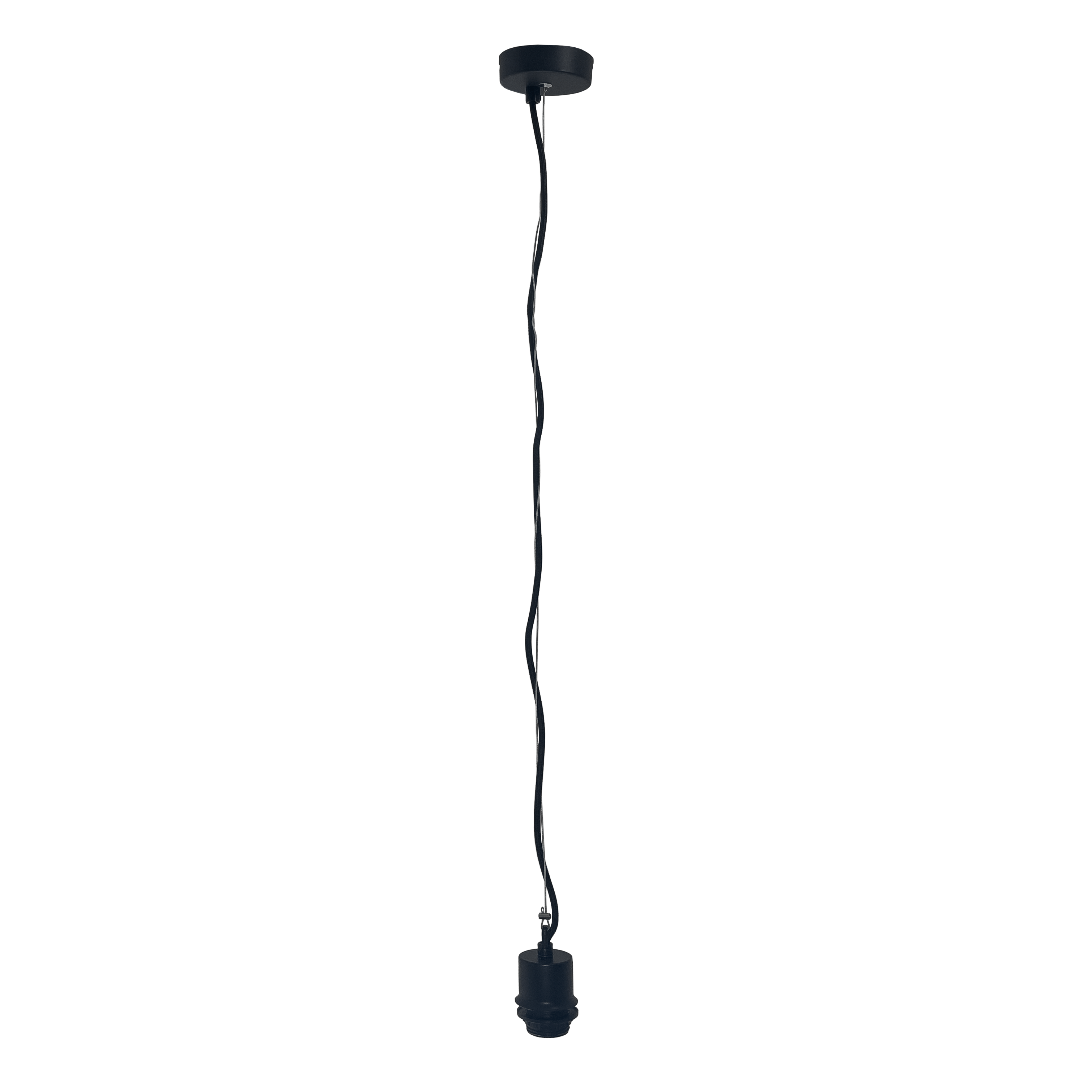 Pendant Electric Unit (Universal E27) 150cm - Stainless Steel wire-Fabric power cable-Black-"Beam" - Goat Corp