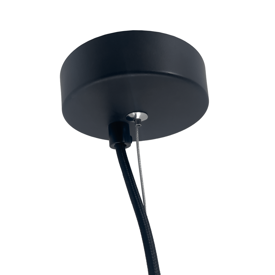 Pendant Electric Unit (Universal E27) 150cm - Stainless Steel wire-Fabric power cable-Black-"Beam" - Goat Corp