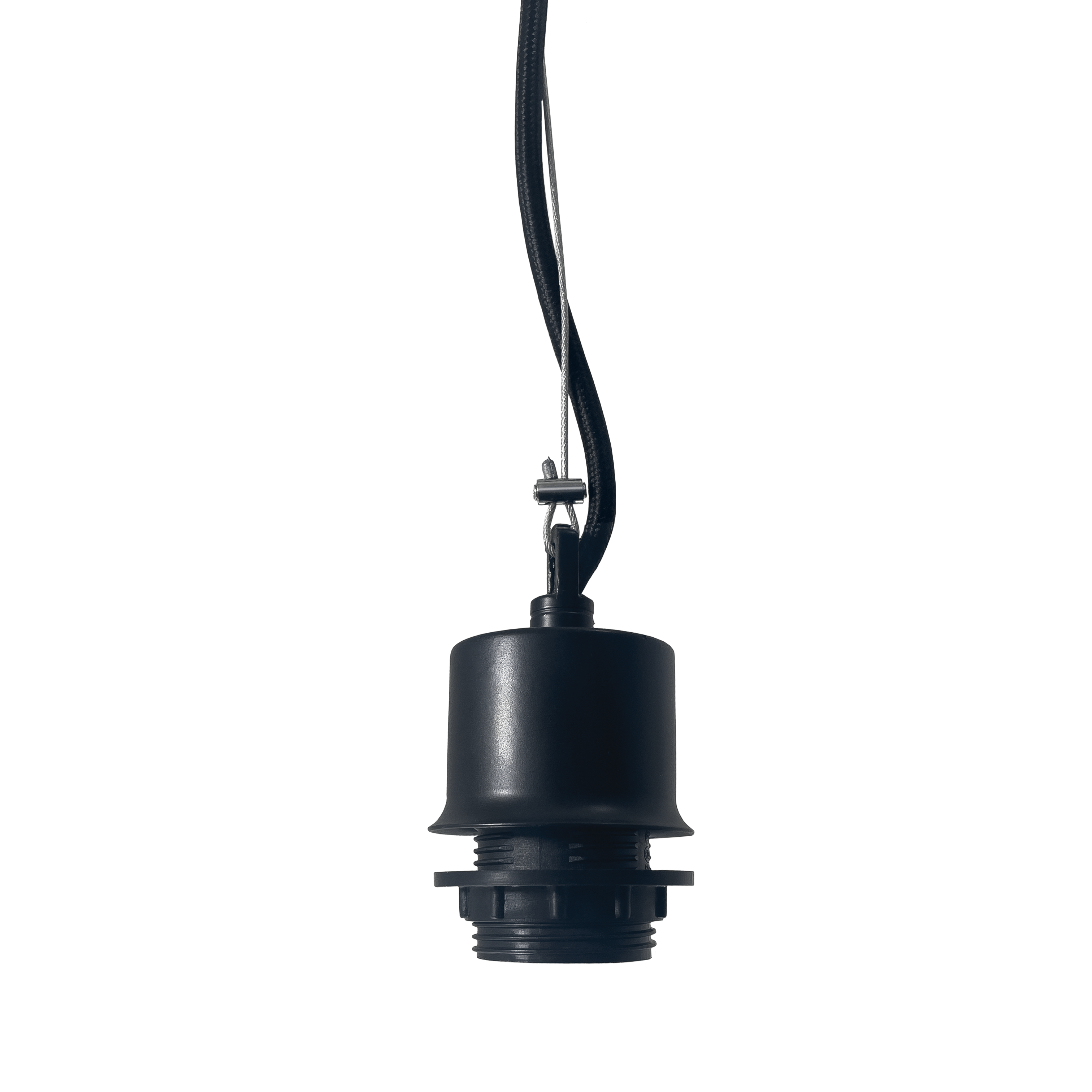 Pendant Electric Unit (Universal E27) 150cm - Stainless Steel wire-Fabric power cable-Black-"Beam" - Goat Corp