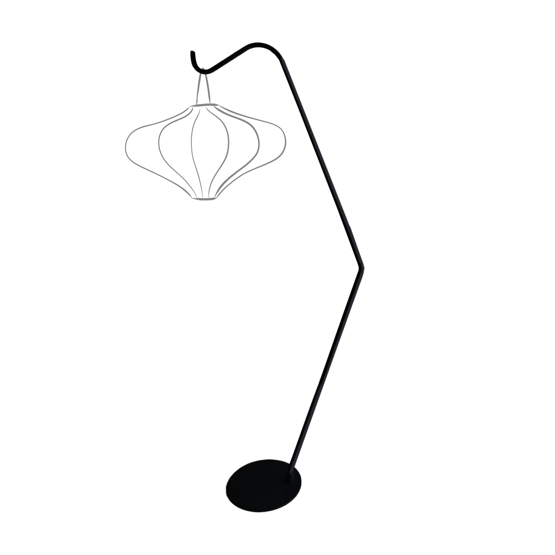 Floor Lamp Stand (for Lumi Lantern) 38x213.5cm-Metal-Black "Lumi" - Goat Corp