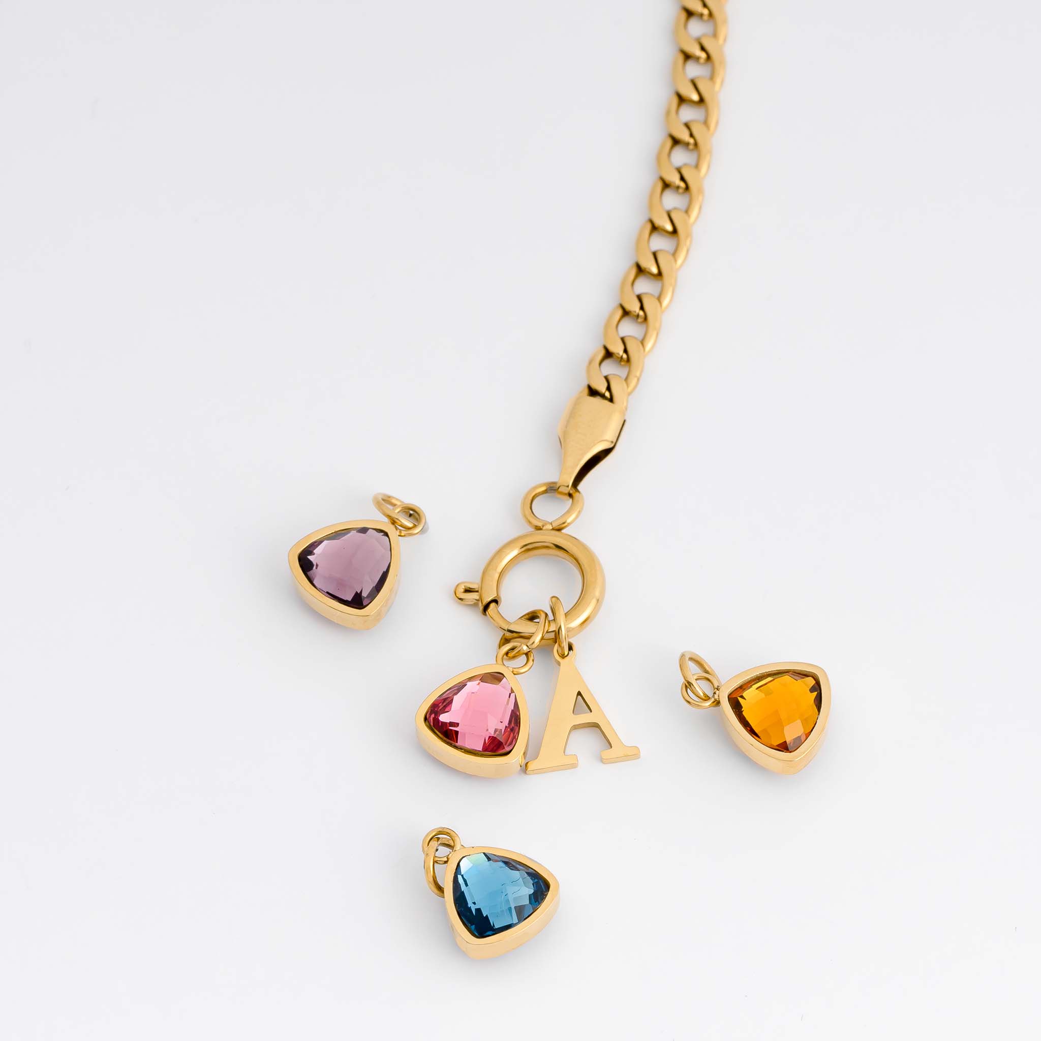 Birthstone charm gold