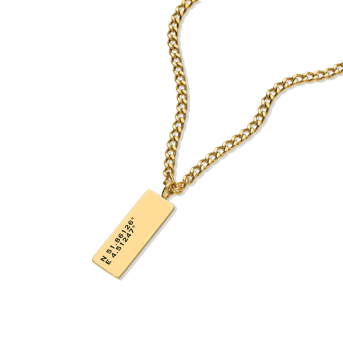 Rectangle tag necklace gold