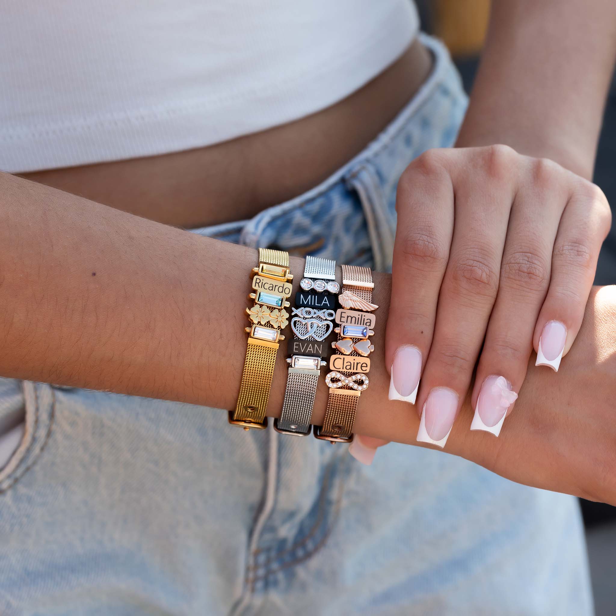 Mesh bracelet gold luxe