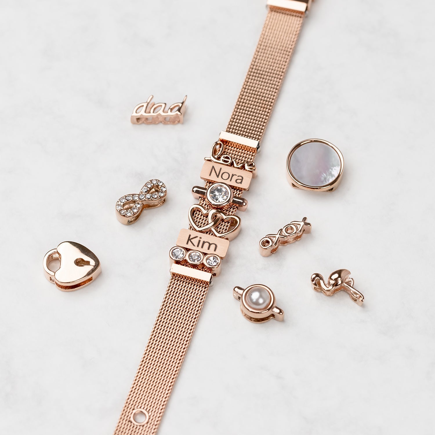 Mesh bracelet rosé gold luxe