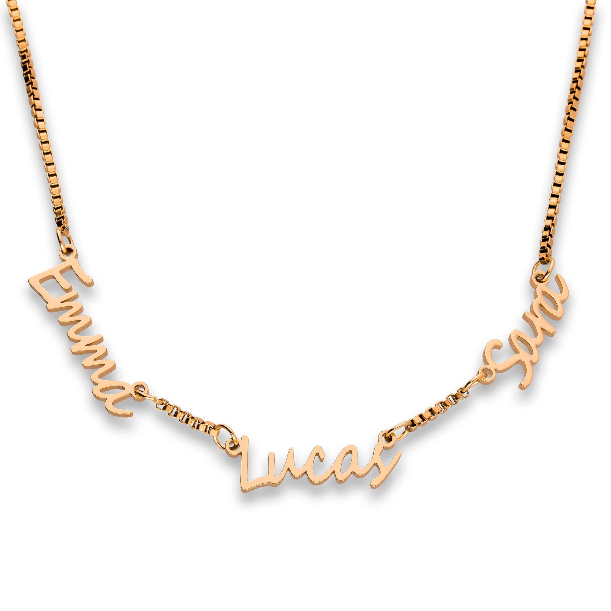 Multi name necklace rosé gold