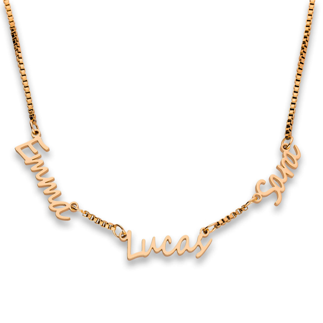 Multi name necklace rosé gold