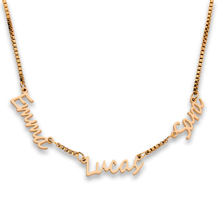 Multi name necklace rosé gold