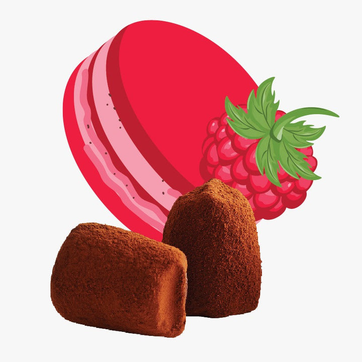 Raspberry Macaron chocolate truffles - bulk - Goat Corp