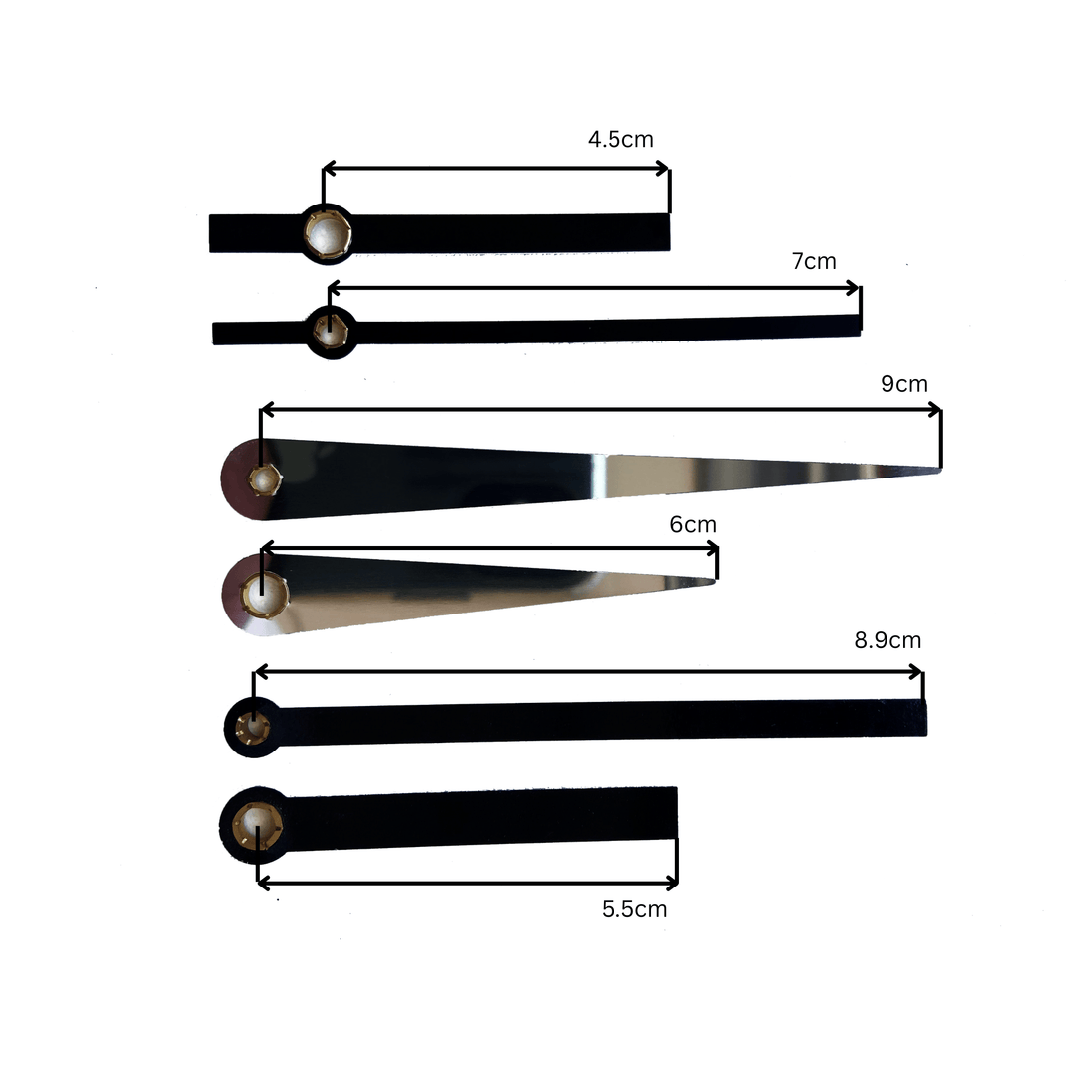 Clock hands set S + Silent Movement - Goat Corp