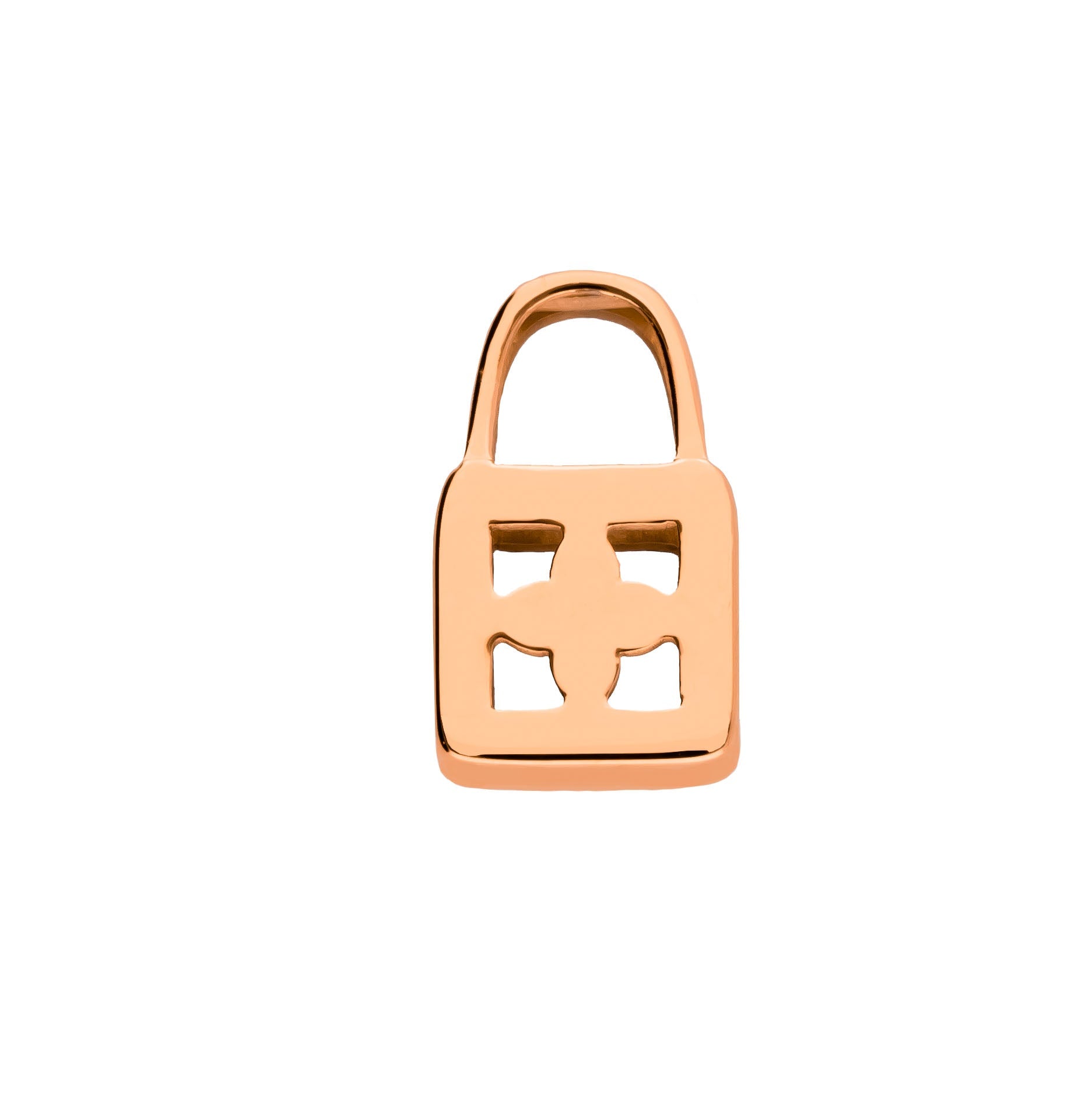 Mesh charm padlock rosé gold