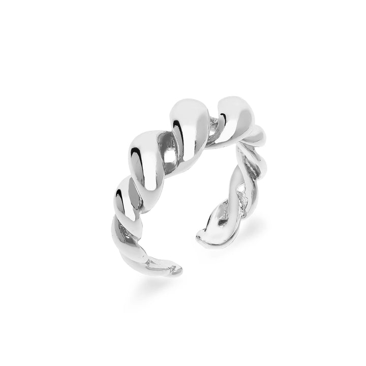 Pretzel bold ring silver
