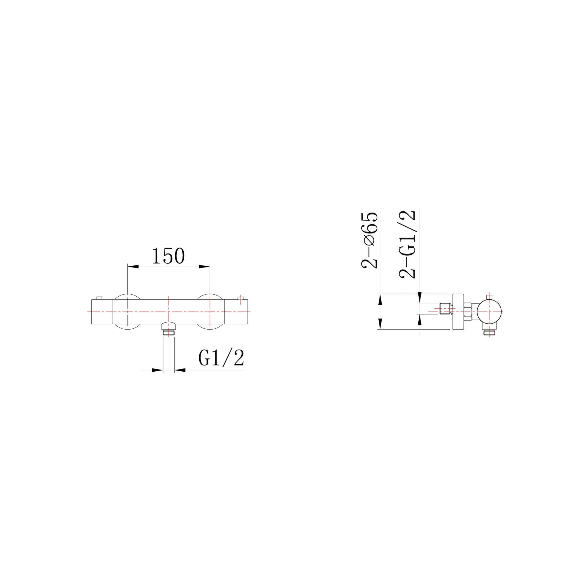 Rio 304 15 Cm RVS Douchethermostaatkraan Wiesbaden