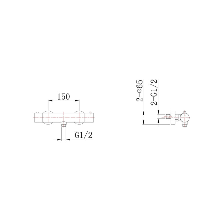 Rio 304 15 Cm RVS Douchethermostaatkraan Wiesbaden