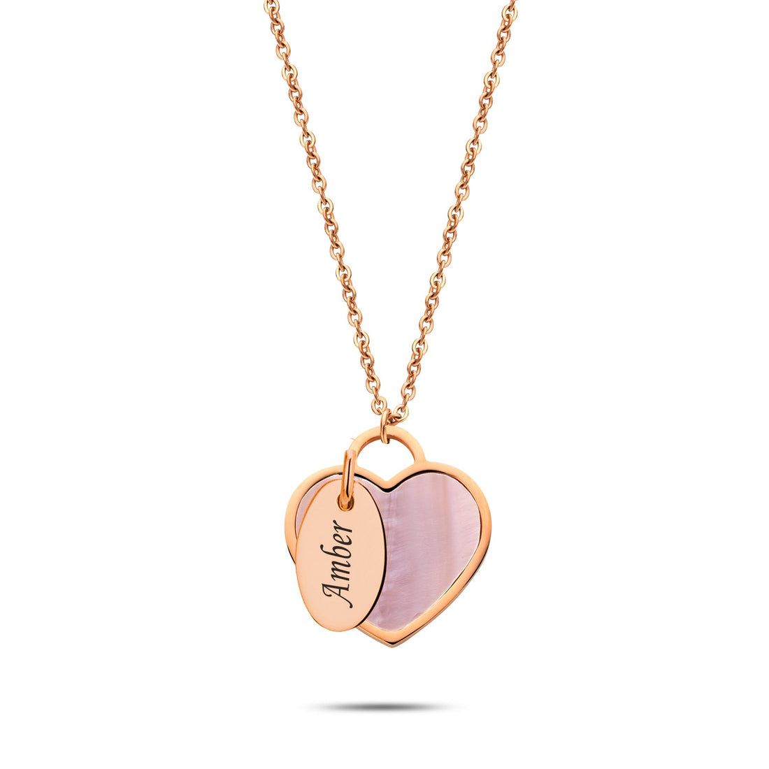 Seashell heart & tag rosé gold