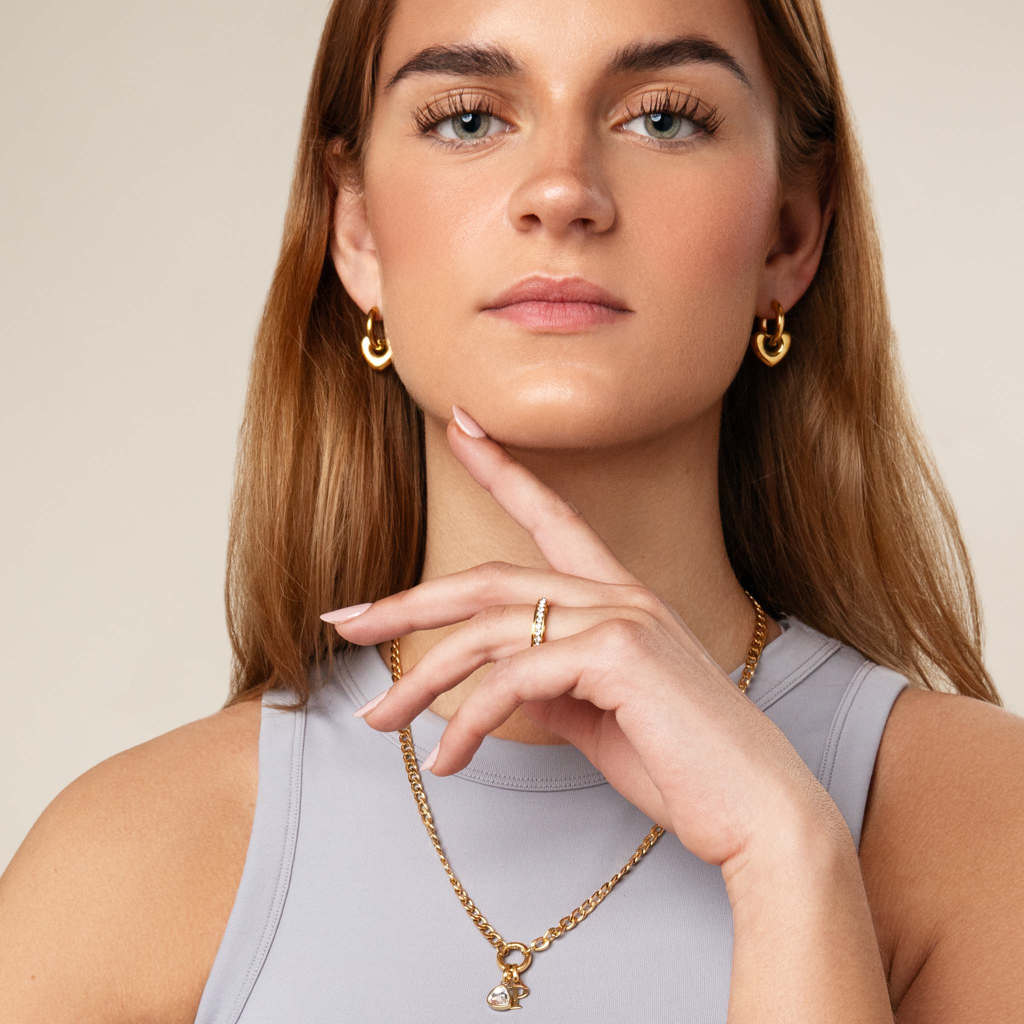 Bubble heart earring gold