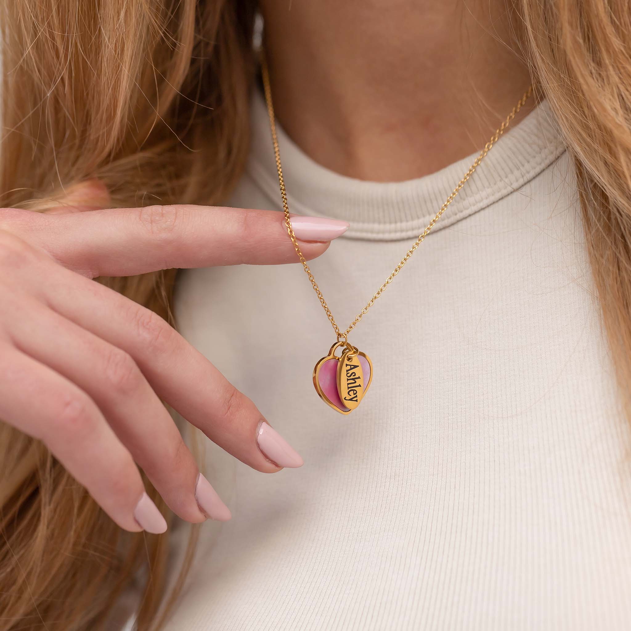 Seashell heart & tag gold