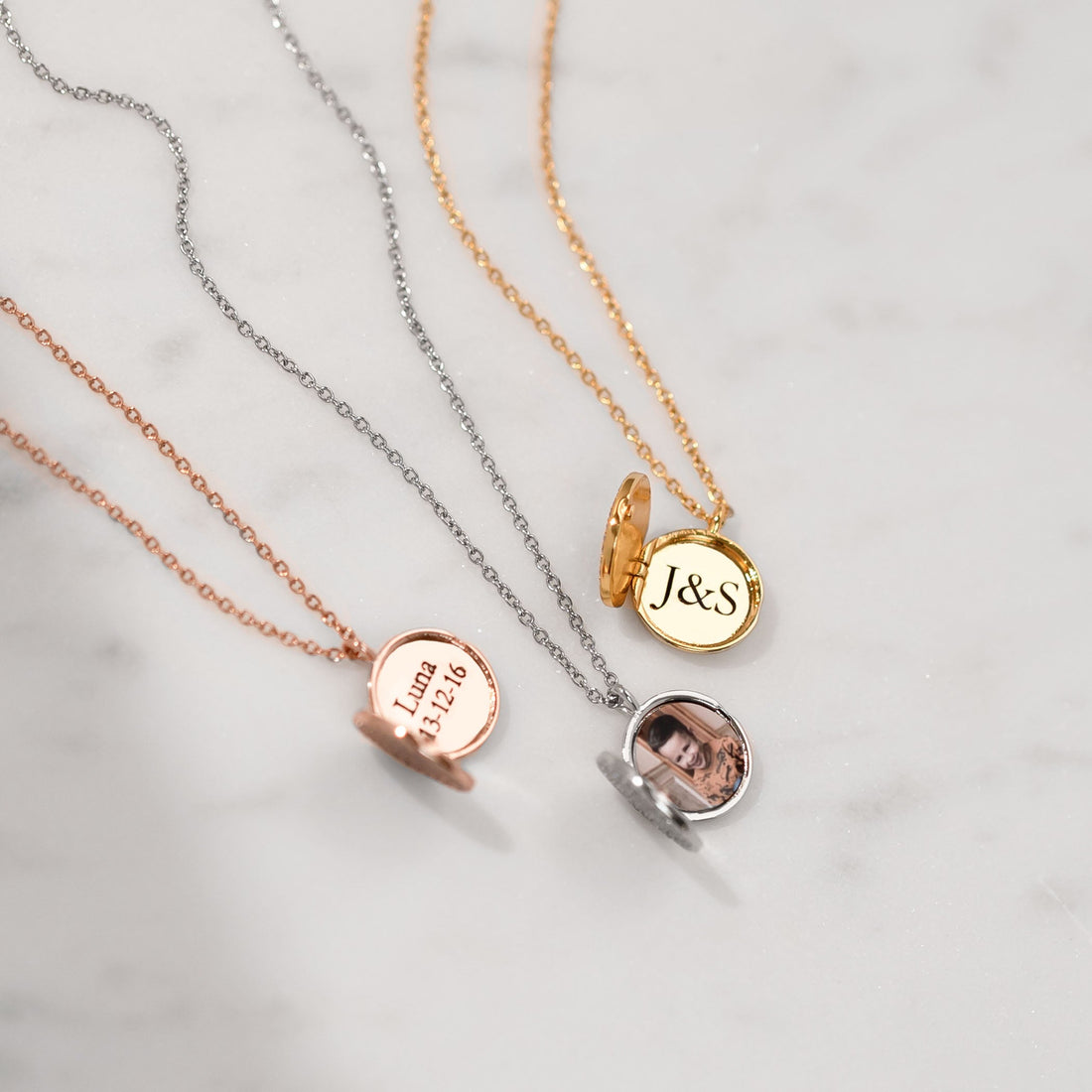 Sparkle locket rosé gold