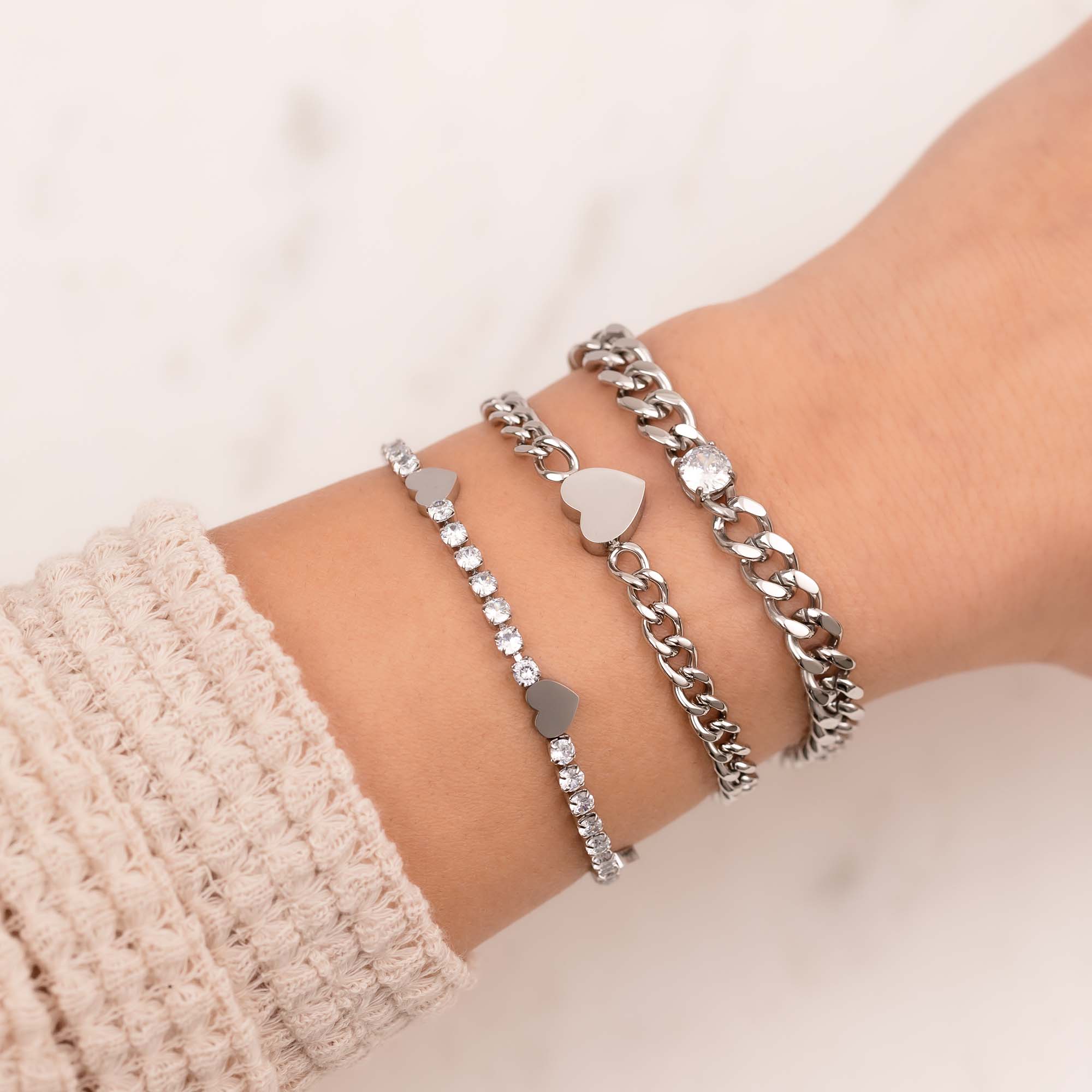 Heart chain bold silver