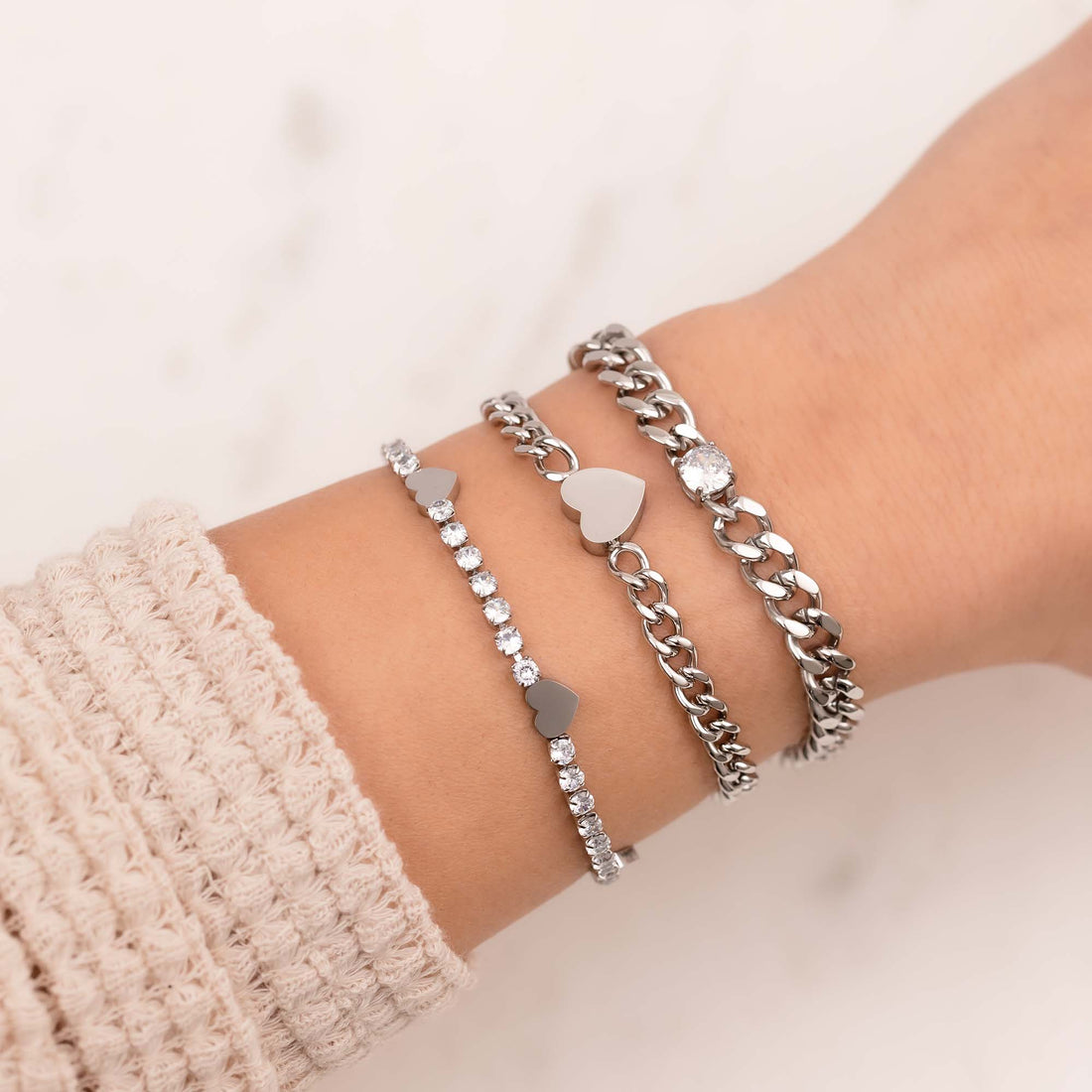 Heart chain bold silver