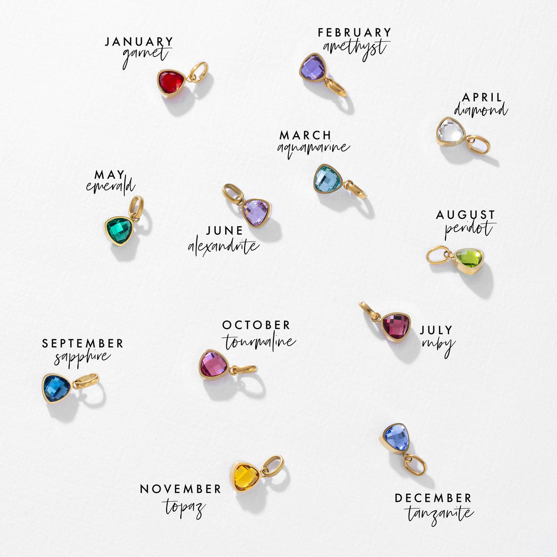 Birthstone charm gold