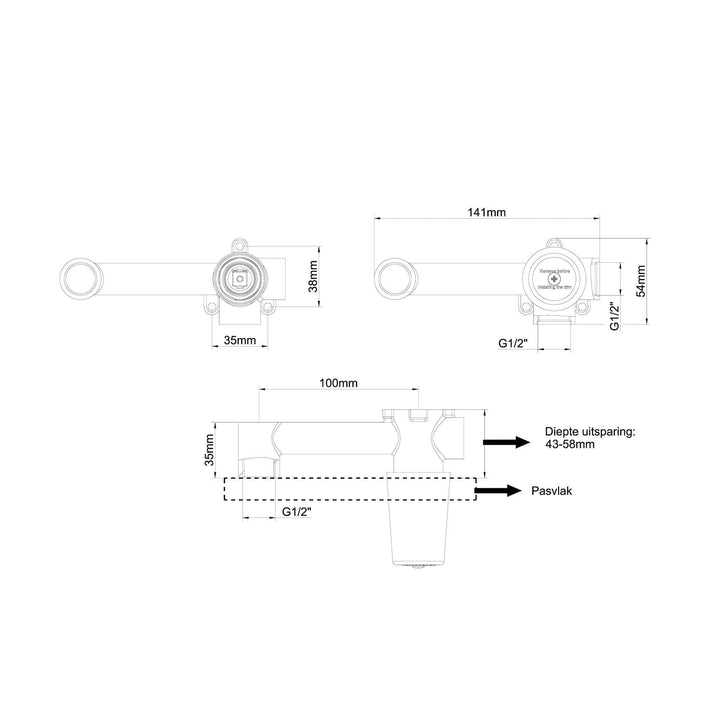 Wiesbaden Slanke Eengreepswastafelkraan met Koudstart Basisset