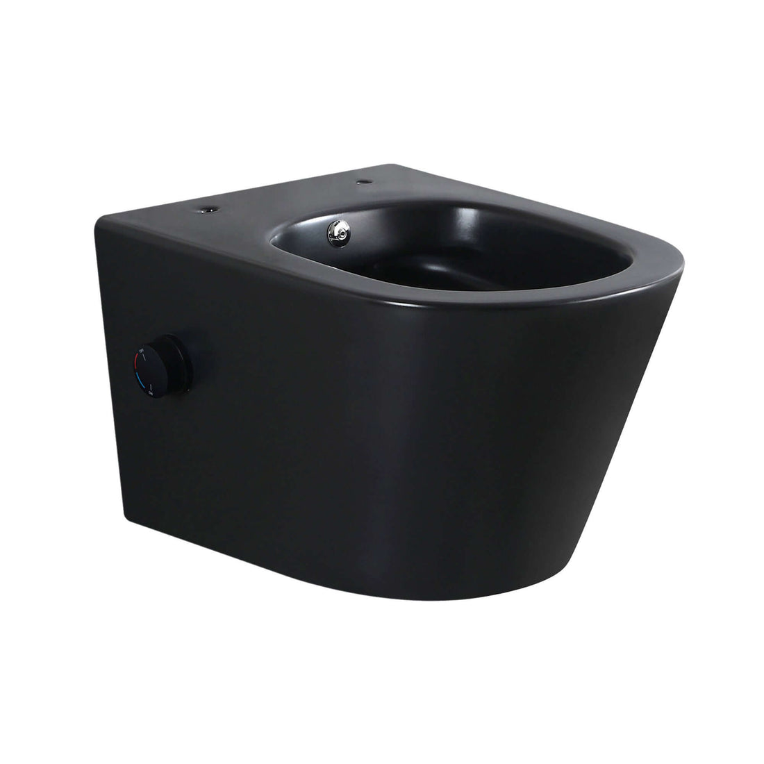 Vesta wandcloset rimless met bidetkraan warm en koud water mat zwart